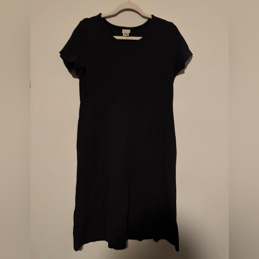 GUC L.L. Bean Women's Black Midi Cotton Dress